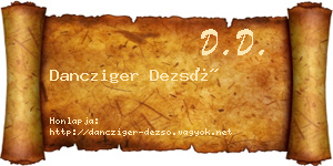 Dancziger Dezső névjegykártya